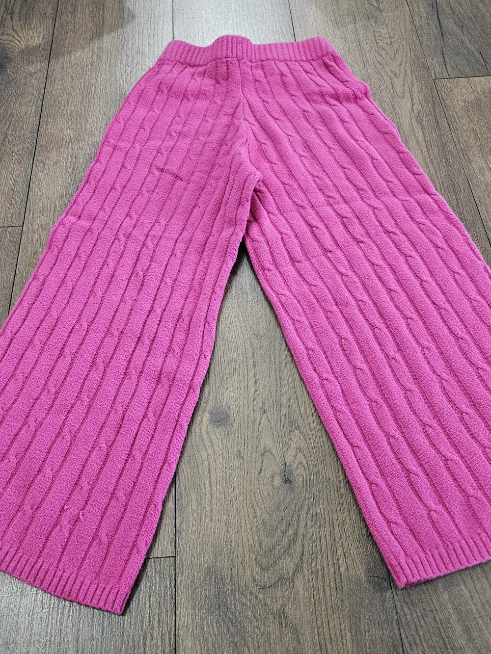 GAP Pink Cable Knit Wide-Leg Kids Pants